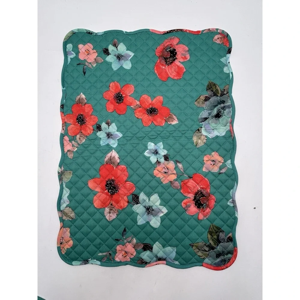 2 Pioneer Woman Vintage Bloom Floral Placemats Farmhouse Quilted Reversible